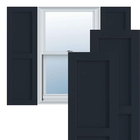 True Fit PVC Two Equal Flat Panel Shutters, Starless Night Blue, 15W X 68H
